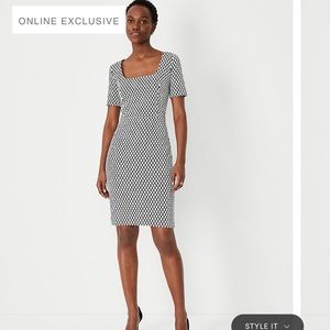 NWT Ann Taylor Ottoman Scoop Neck Sheath Dress